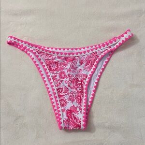 SHEIN Pink and White Floral Bikini Bottoms